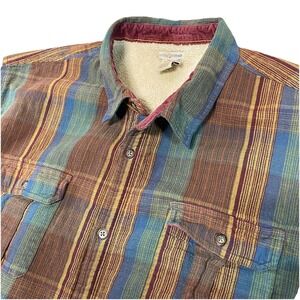 Carbon2cobalt Jacket Mens XXLT Brown Plaid Sherpa Lined Flannel Shirt Shacket